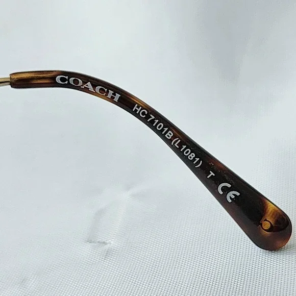 Coach Sunglasses HC7101B Square Brown Gold‎ Floral Accents Frames Only Rare OG - Picture 10 of 12